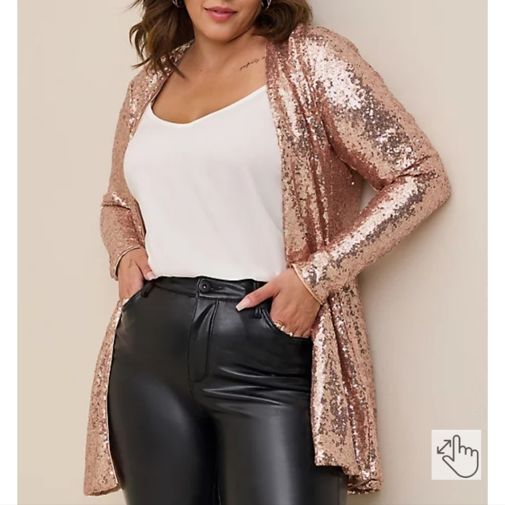 🆕️✨️ ROSE GOLD STRETCH SEQUIN MESH LONG LINE 3RD PIECE✨️